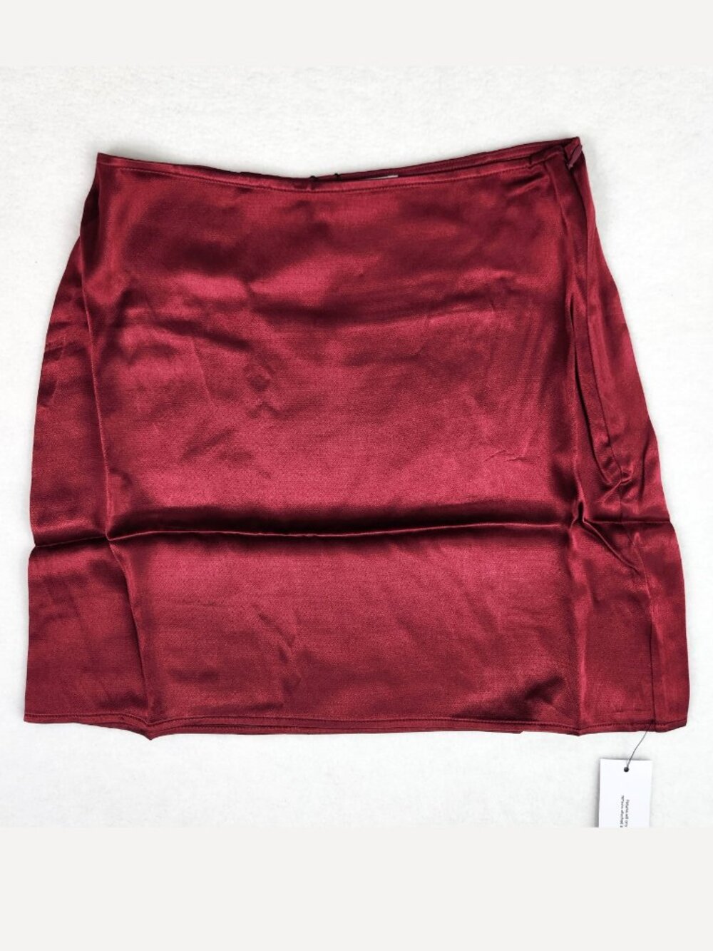 RUMORED Kerrigan Metallic Satin Mini Skirt Size 2 Merlot Burgundy NWT - Picture 4 of 8